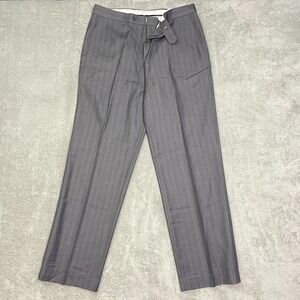 Elite‎ By Eddie Domani Pinstripe Dress Pants Gray 36 32 Formal Outdoor